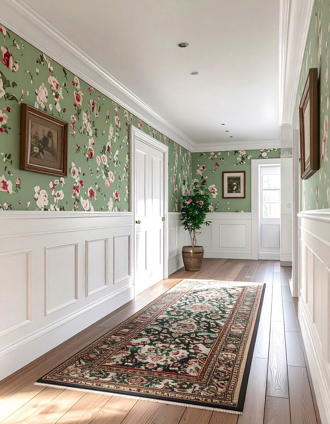 Classic Wainscoting Hallway - 30 wall paneling ideas