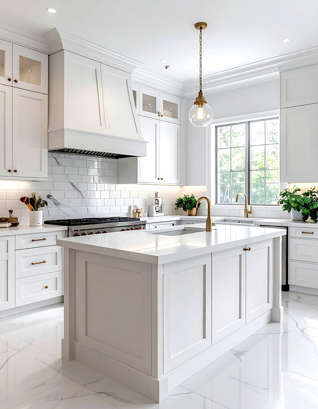 Classic White Kitchen - 30 counter depth refrigerator kitchen ideas