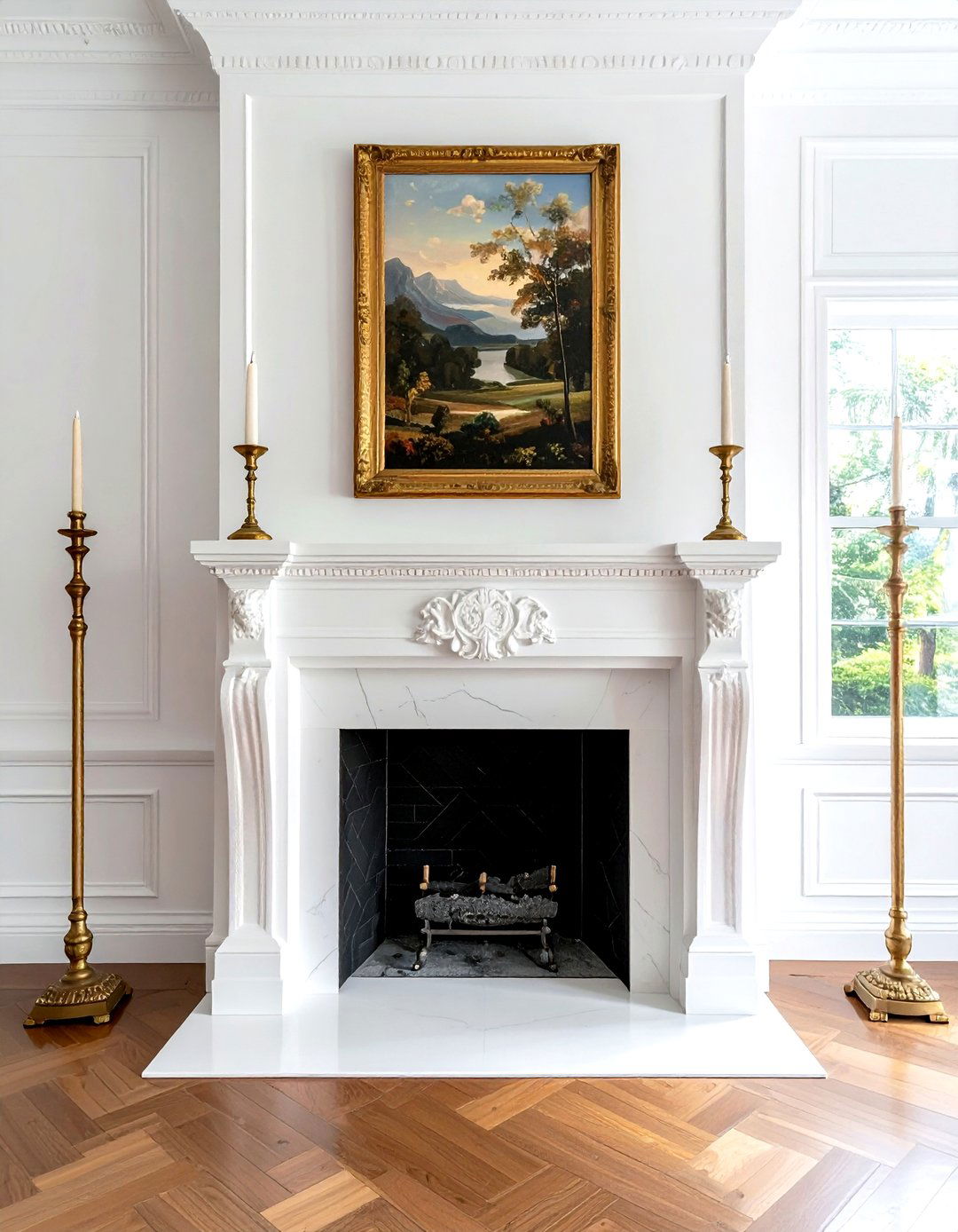 Classic colonial fireplace mantel - 30 colonial home decor ideas