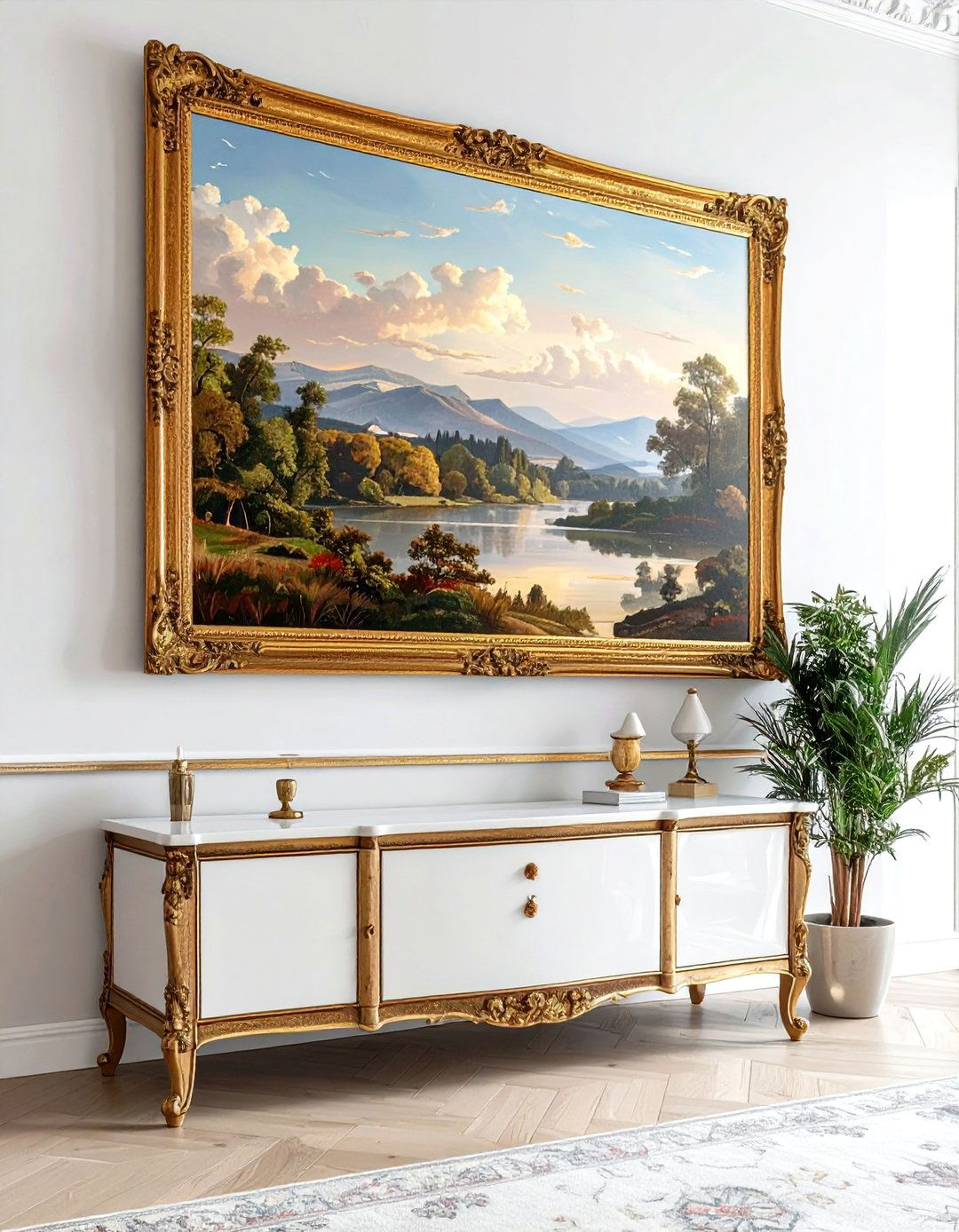 Classical Oil Painting Wall - 30 regal dining room ideas