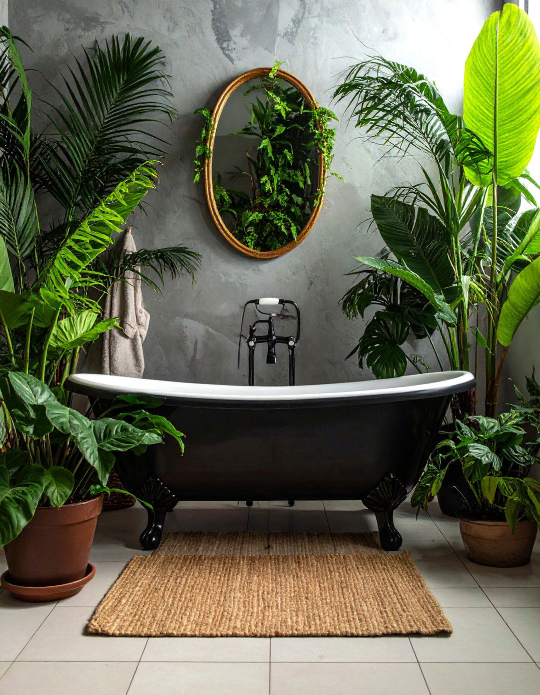 Clawfoot Tub Greenery - 30 botanical bathroom ideas