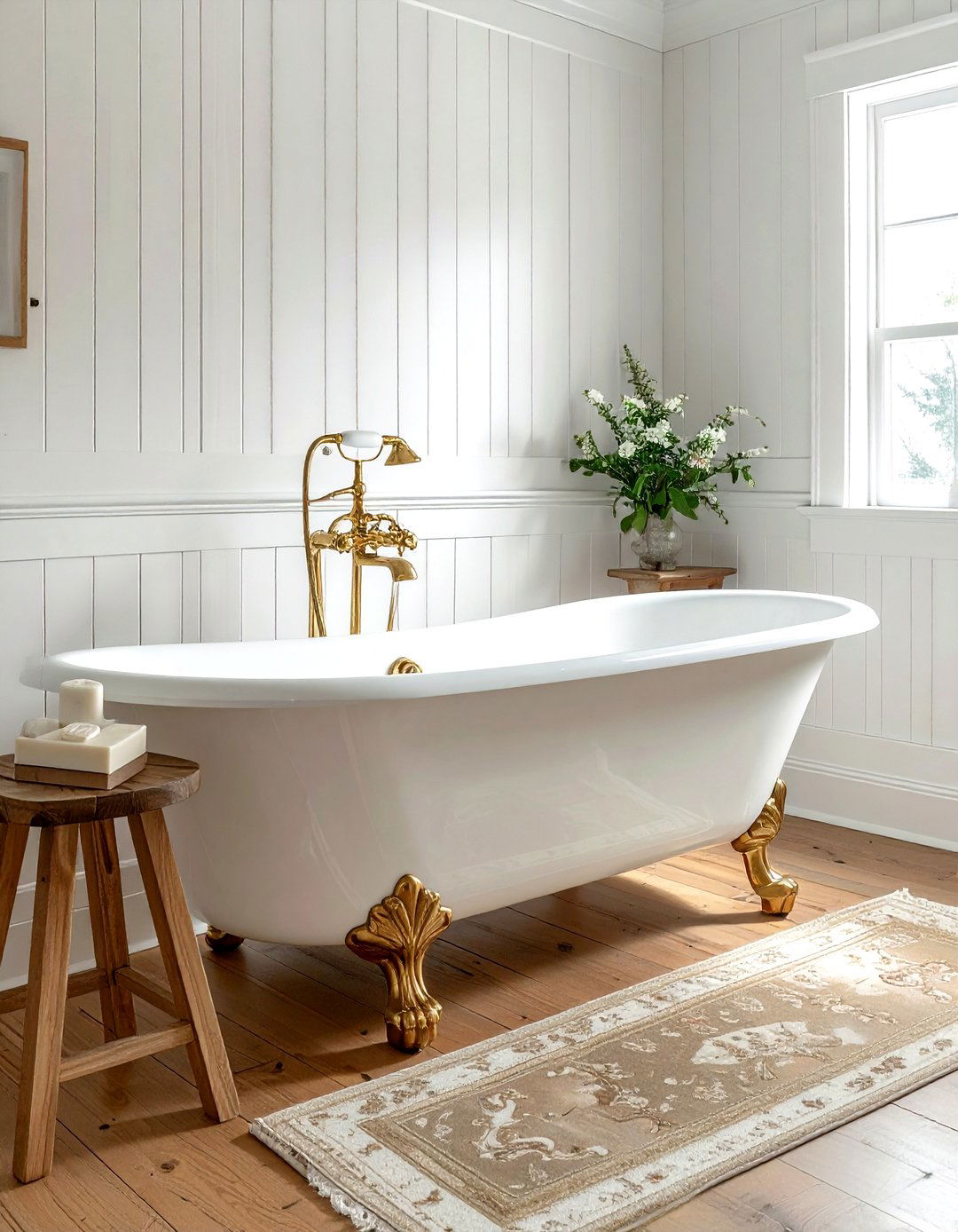 Clawfoot bathtub bathroom - 30 cottage home decor ideas