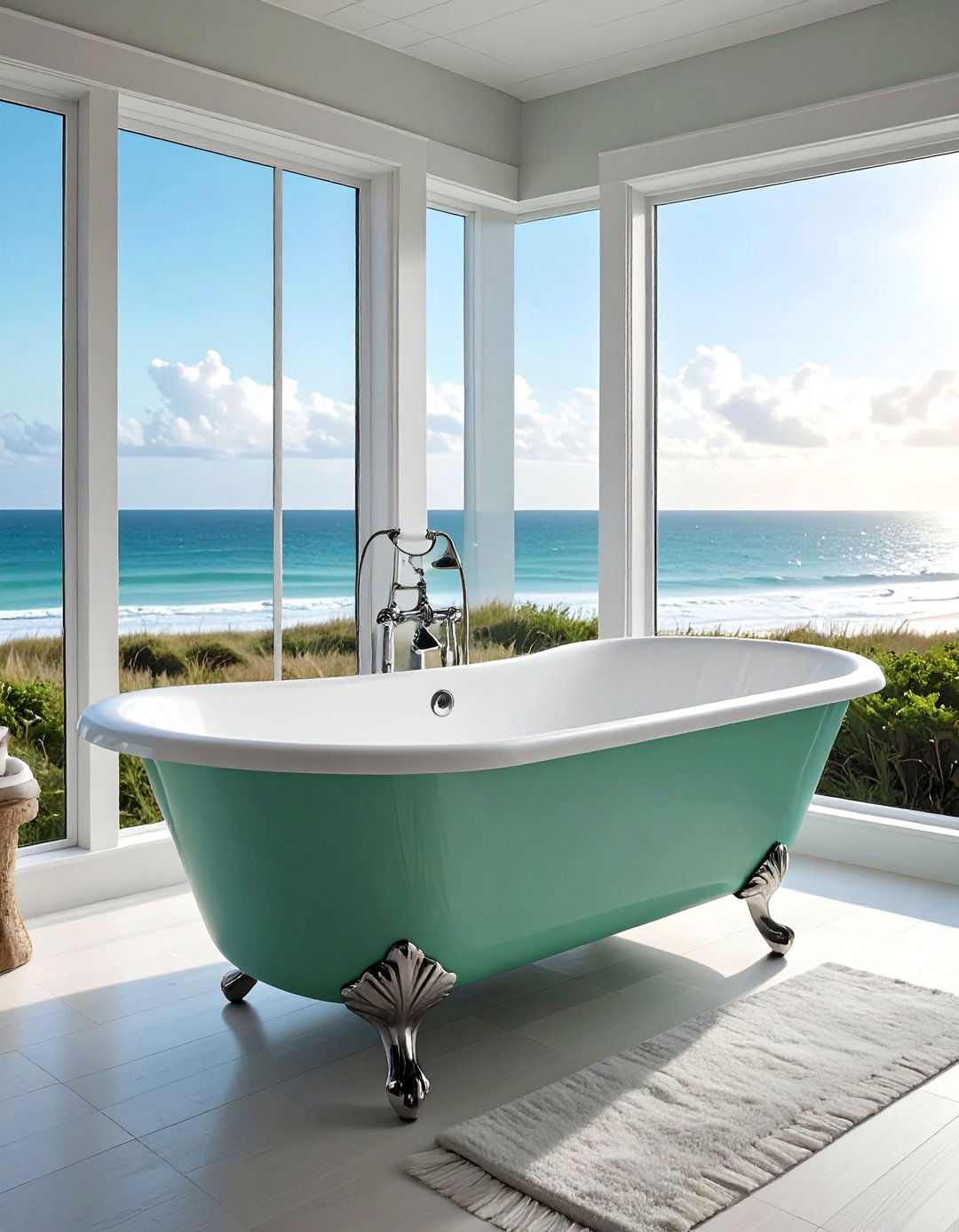 Clawfoot tub - 30 beach house bathroom ideas