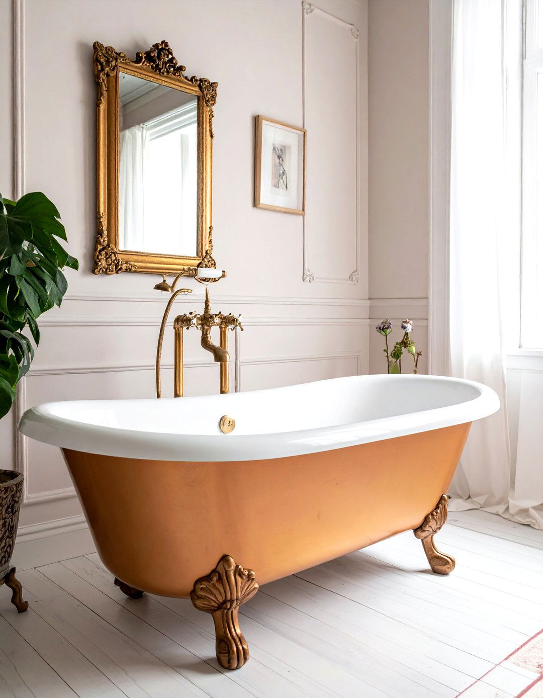 Clawfoot tub tap - 30 bathroom plumbing ideas