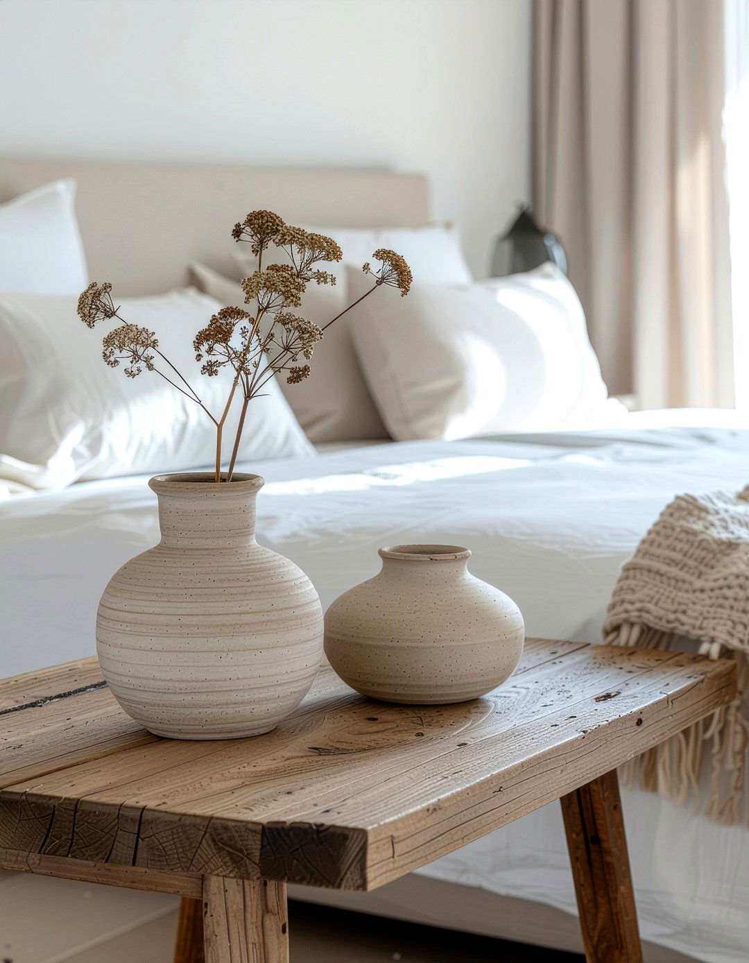 Clay Vases - 30 natural bedroom ideas