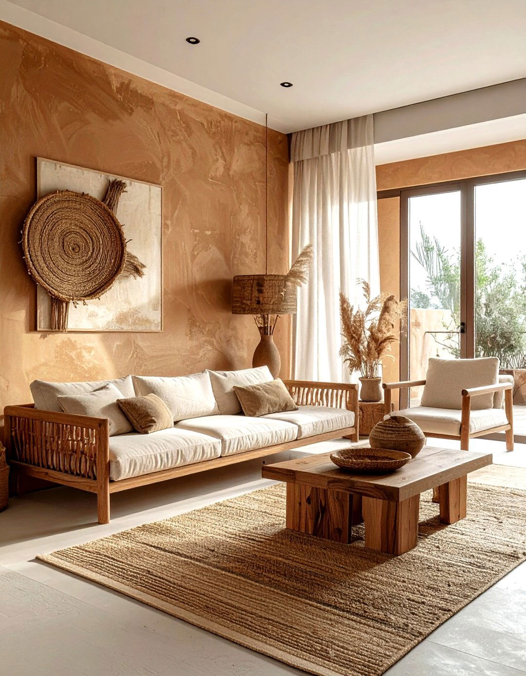 Clay Wall Living Room - 30 natural living room ideas