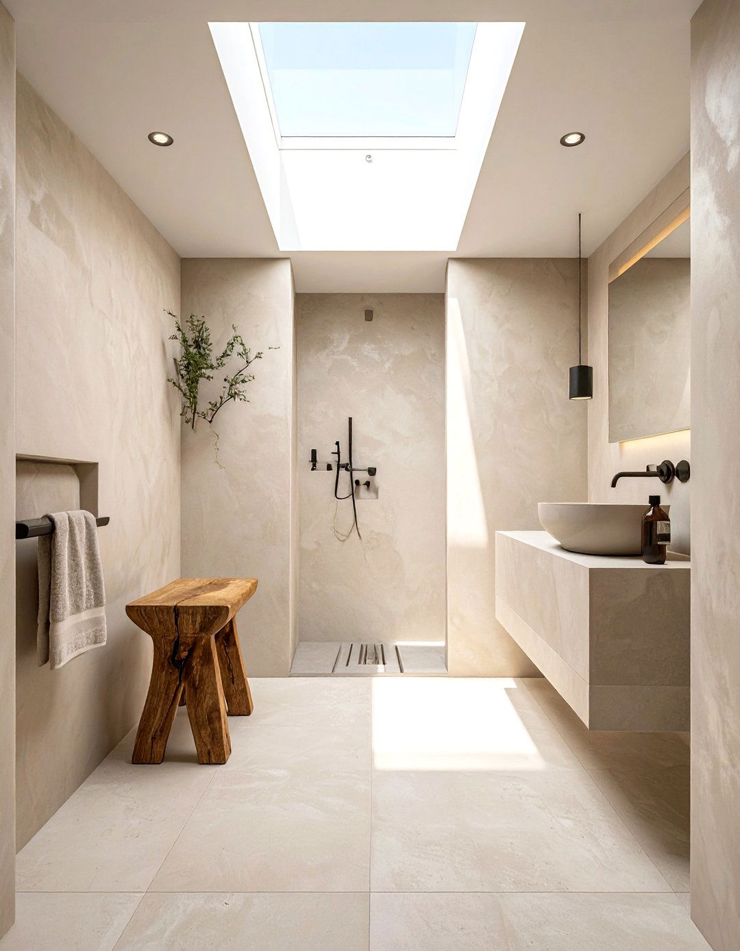 Clay plaster bathroom walls - 30 earthy tone bathroom ideas