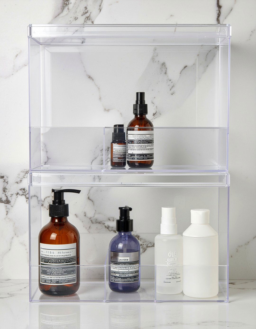 Clear Acrylic Bin Set - 30 bathroom organizer set ideas