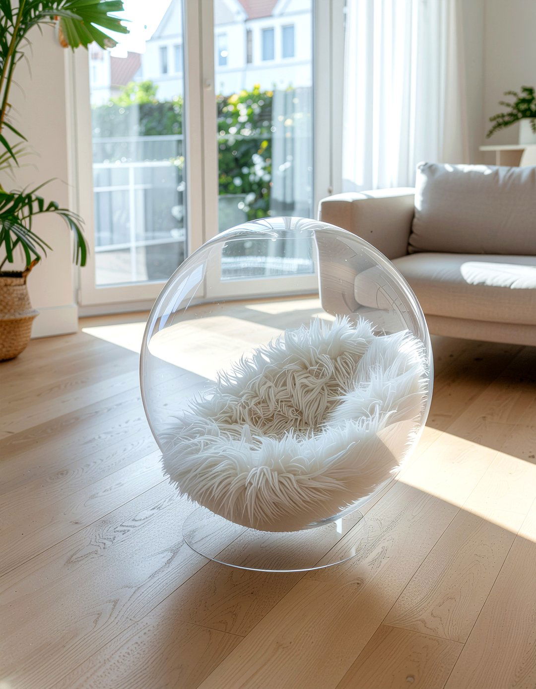 Clear Acrylic Bubble Chair - 30 living room ball chair ideas