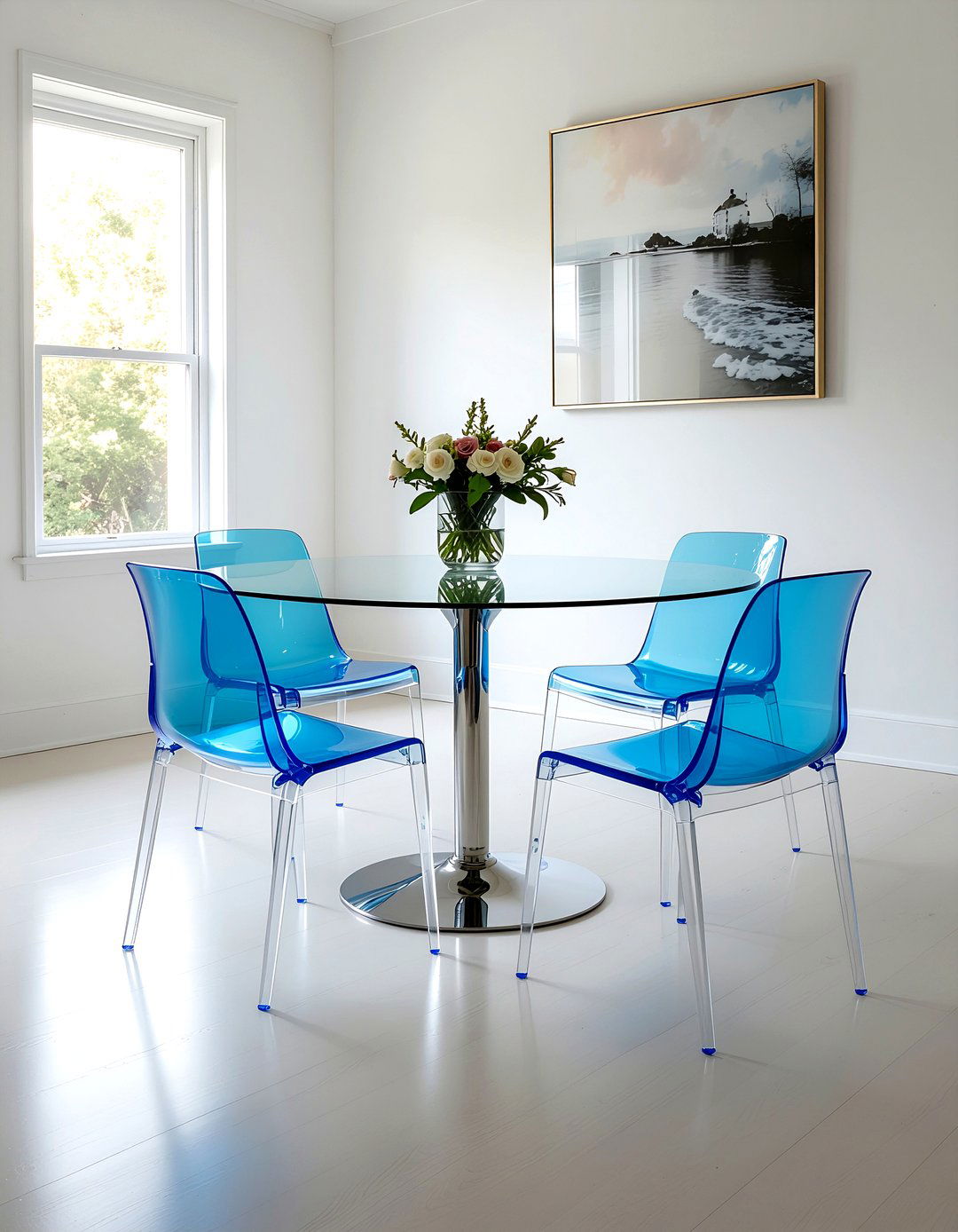 Clear Acrylic Chairs - 30 dining room seating ideas