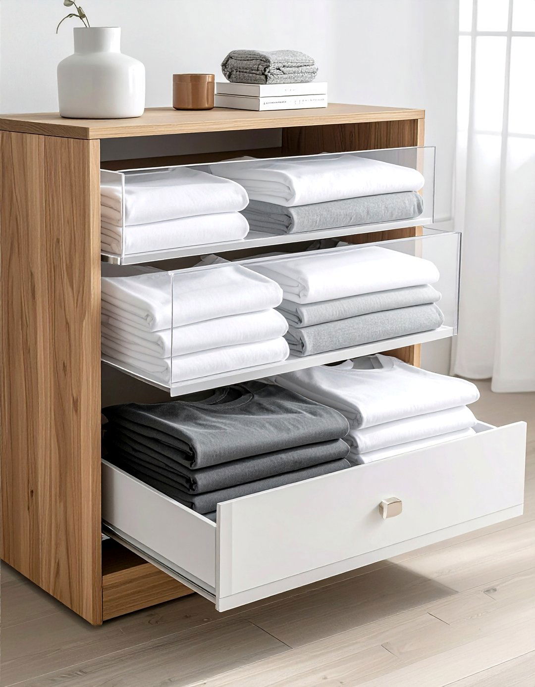 Clear Acrylic Drawer Dividers - 30 bedroom drawer organization ideas