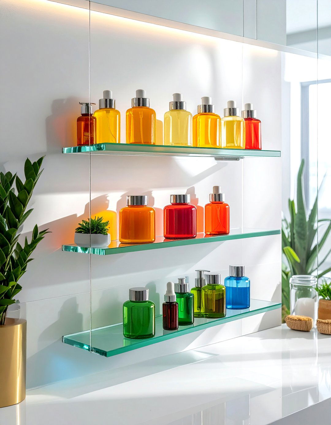 Clear Acrylic Shelf - 30 bathroom unconventional storage ideas