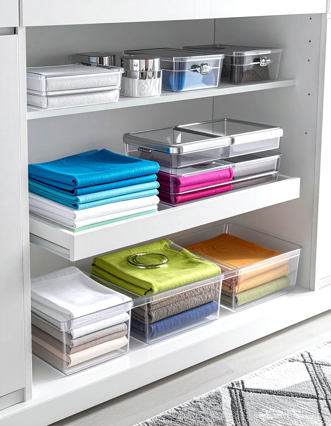 Clear Acrylic Storage Bins - 30 dining room closet organization