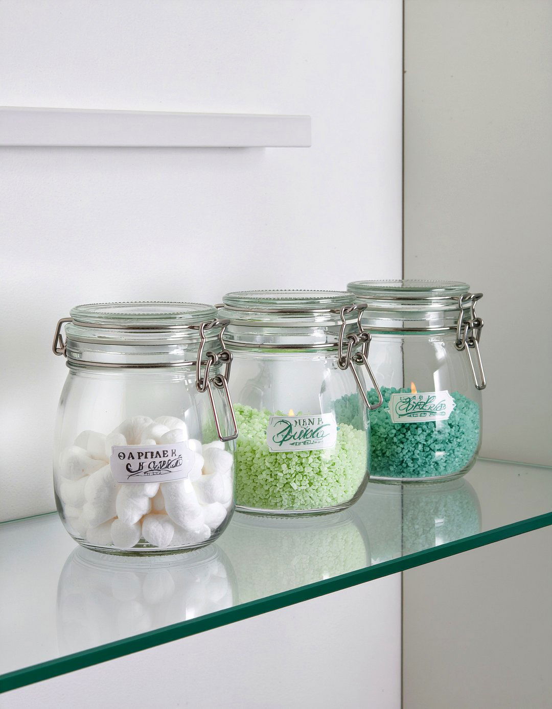 Clear Apothecary Jars - 30 bathroom simple change ideas