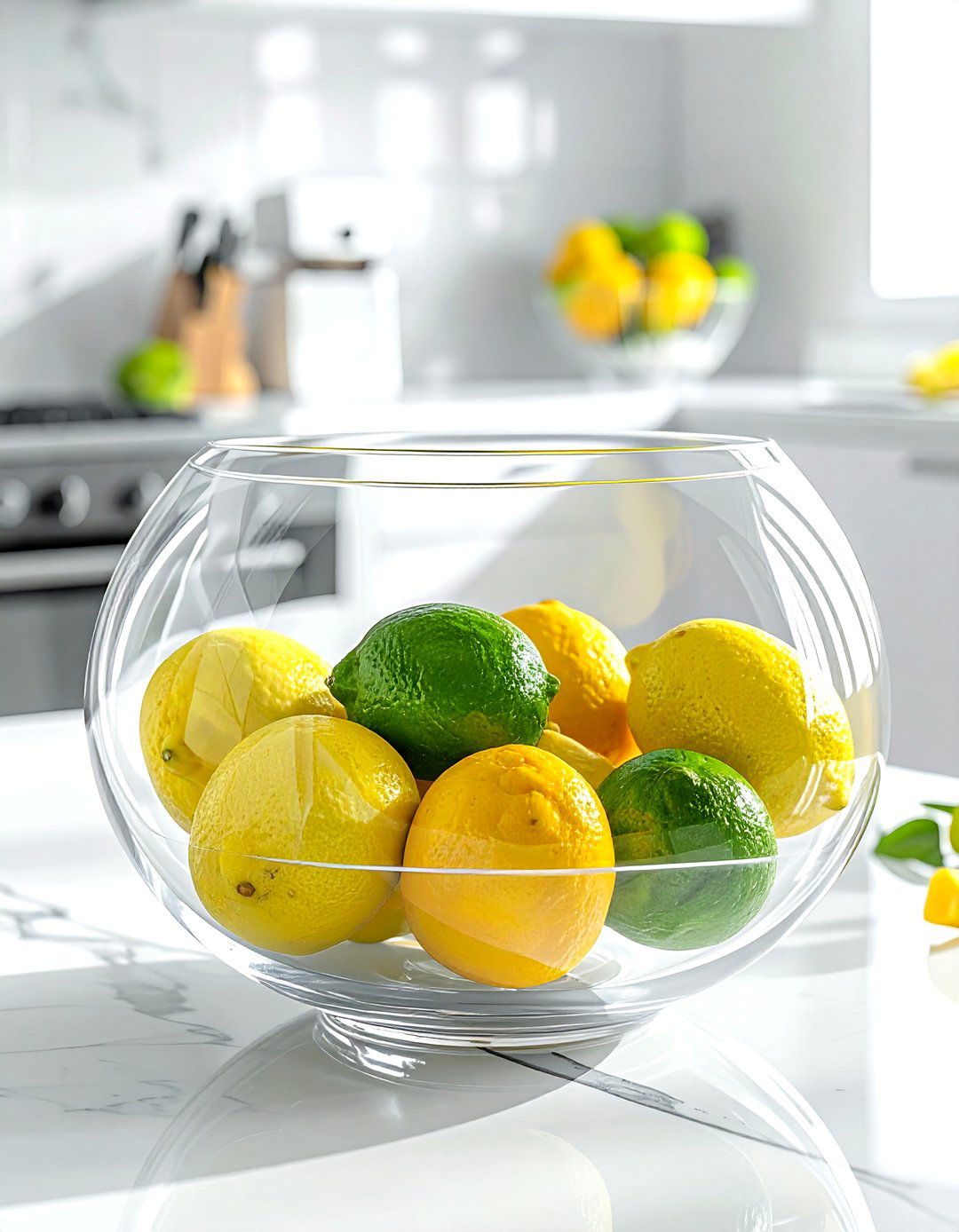 Clear Glass Bowl With Citrus - 30 bowl centerpiece dining ideas