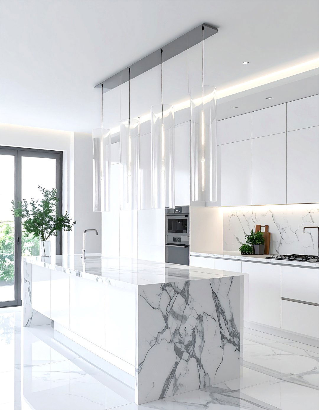 Clear Glass Cylinder Pendant - 30 pendant light kitchen ideas