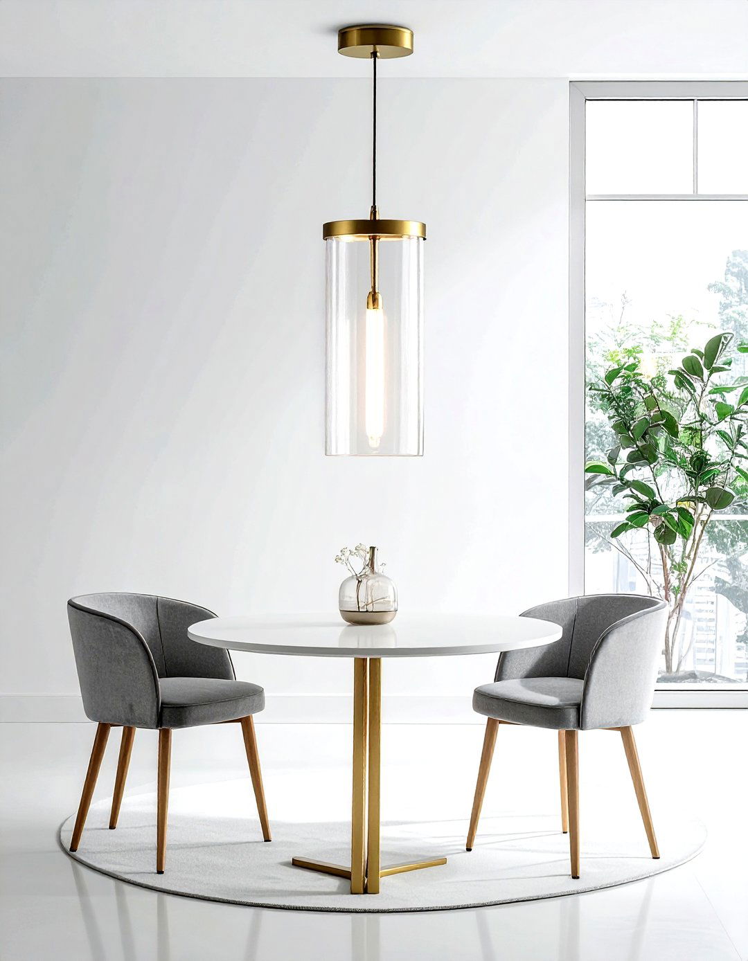 Clear Glass Cylinder - 30 dining room pendant lighting ideas