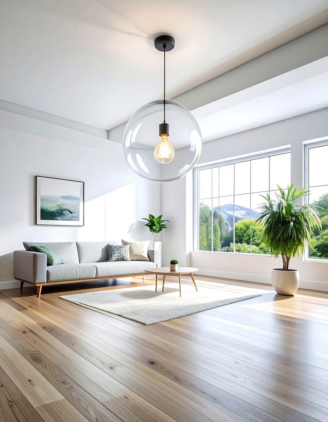 Clear Glass Globe Light - 30 semi-flush dining room light ideas