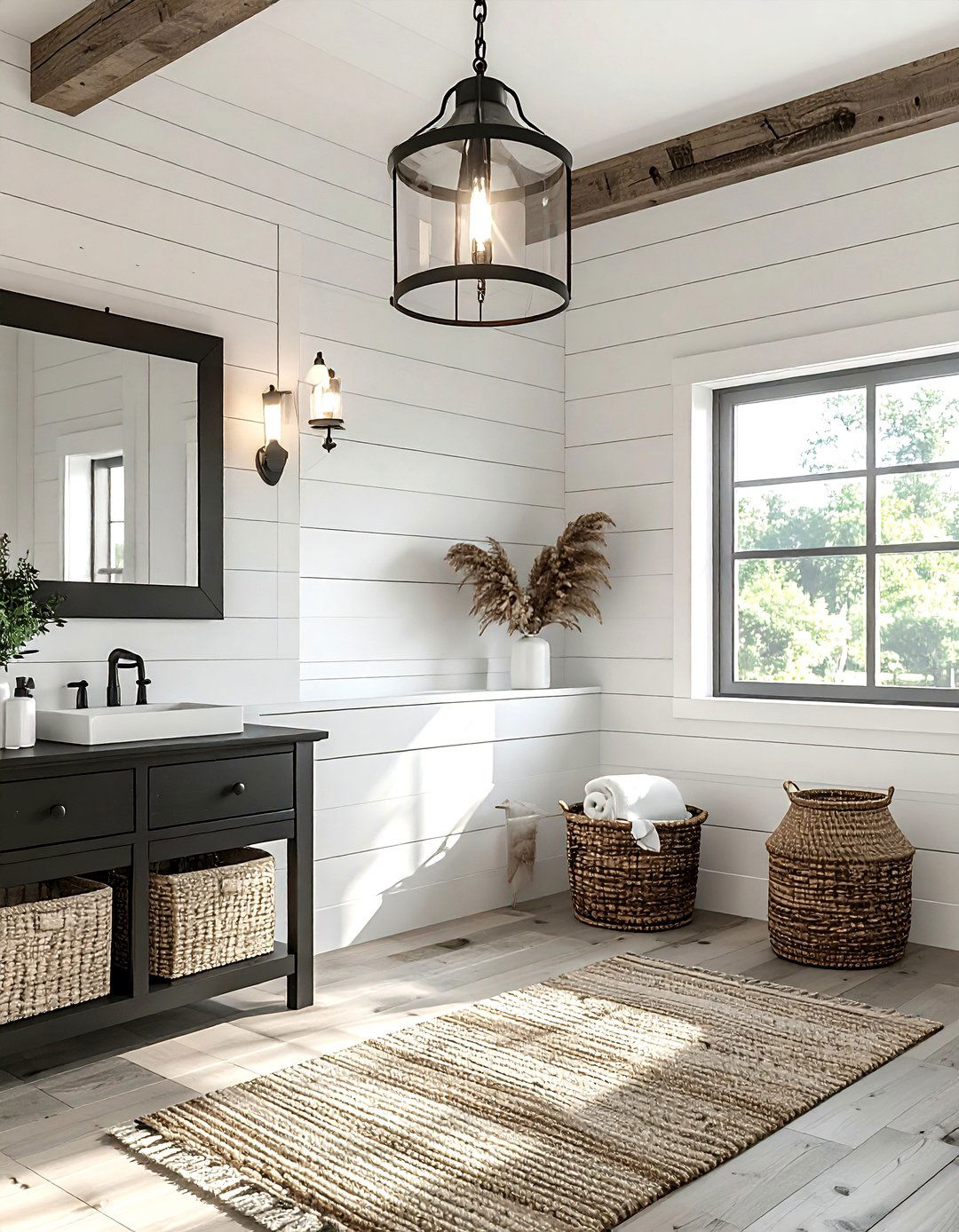 Clear Glass Lantern - 30 bathroom pendant lighting ideas