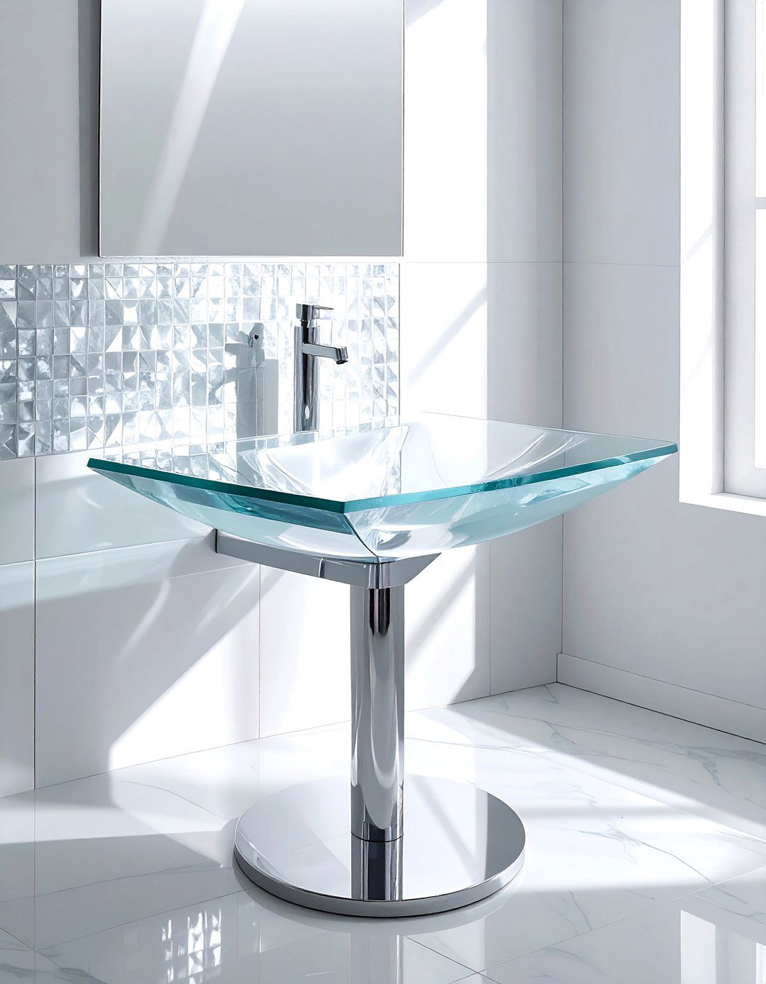 Clear Glass Pedestal Sink - 30 pedestal sink ideas