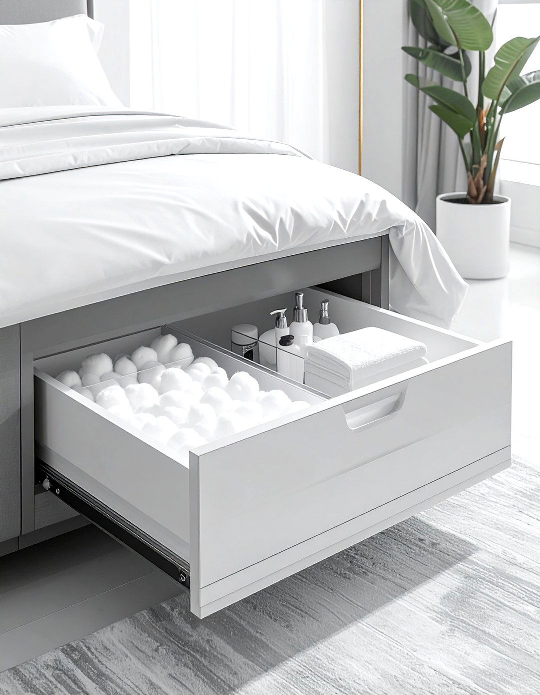 Clear Plastic Drawer - 30 bathroom under bed storage ideas