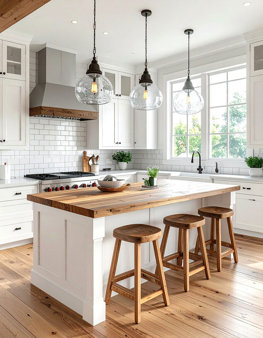 Clear Seeded Glass Light - 30 pendant light kitchen island ideas