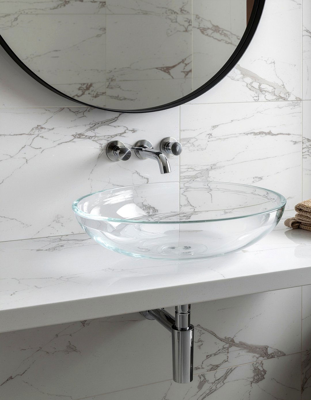 Clear glass pedestal - 30 glass sink ideas