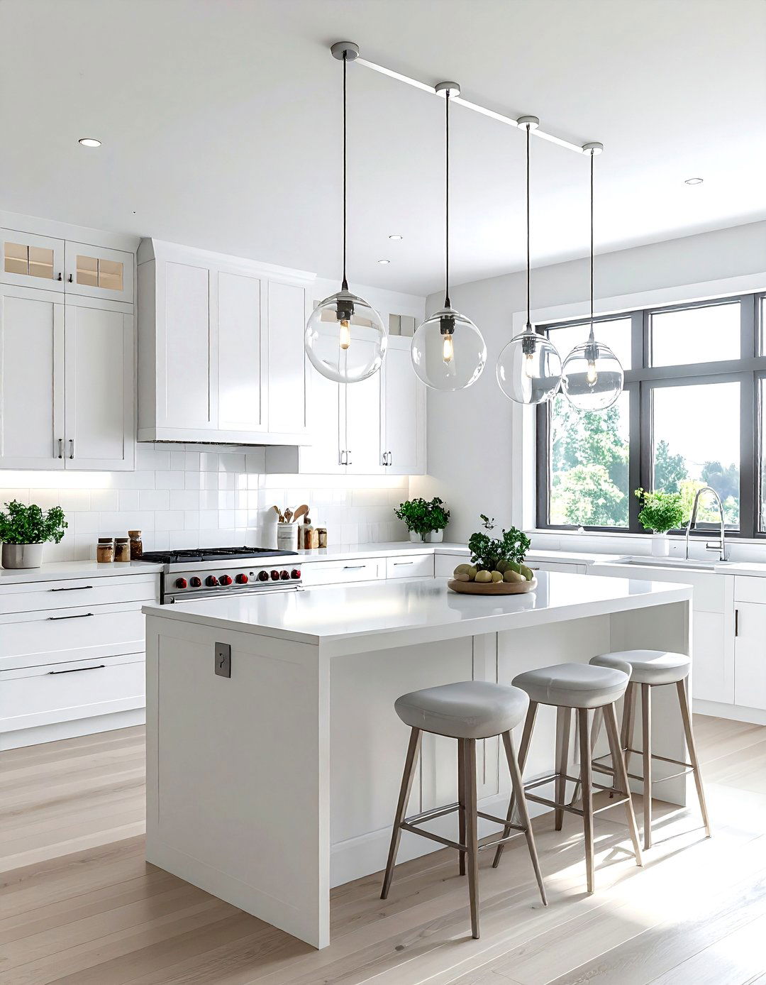 Clear glass pendant lighting - 30 cluster pendant kitchen ideas