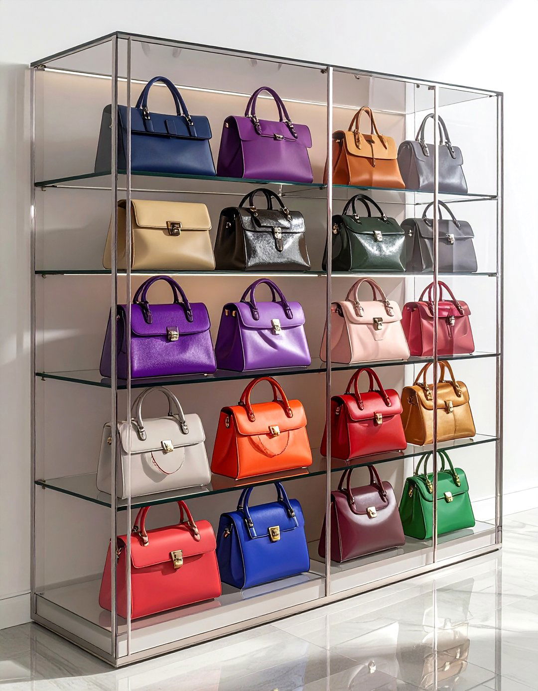 Clear handbag storage cubby - 30 bedroom closet organization