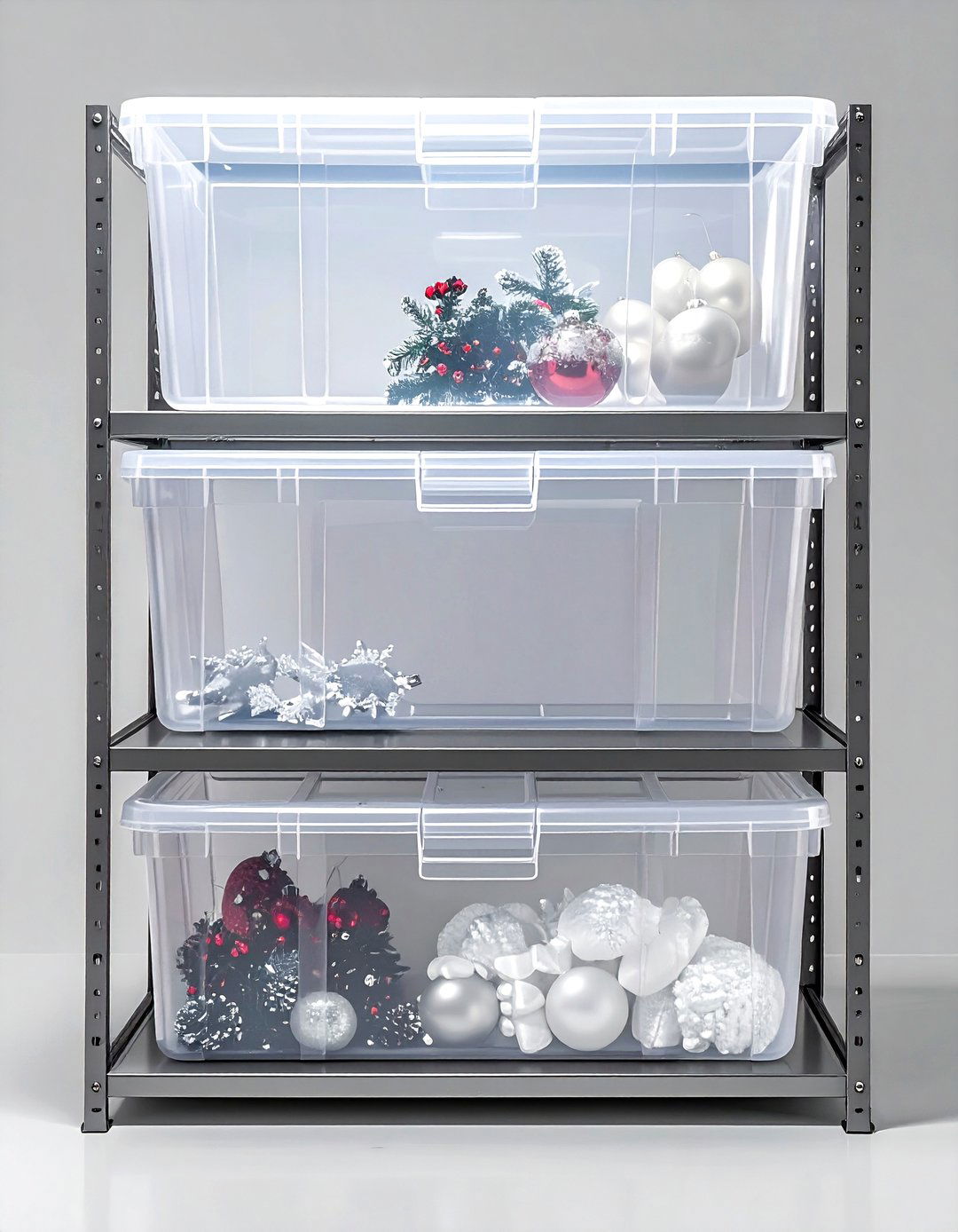 Clear plastic storage bin - 30 garage organization ideas