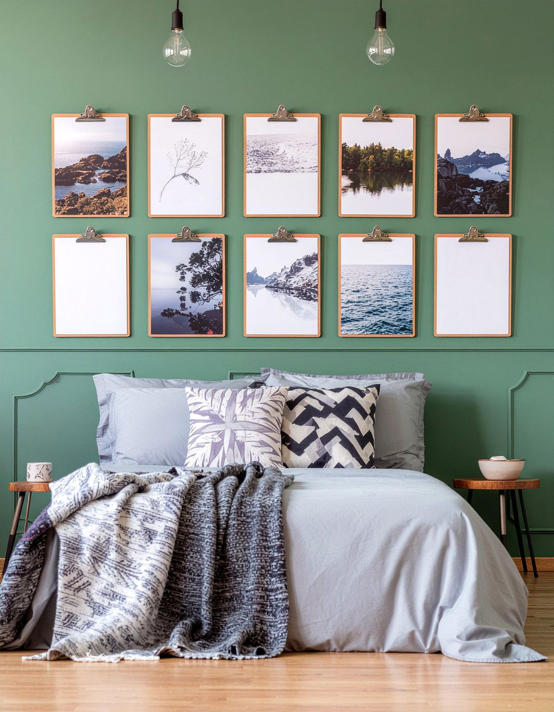 Clipboard Photo Wall - 30 bedroom photo displays