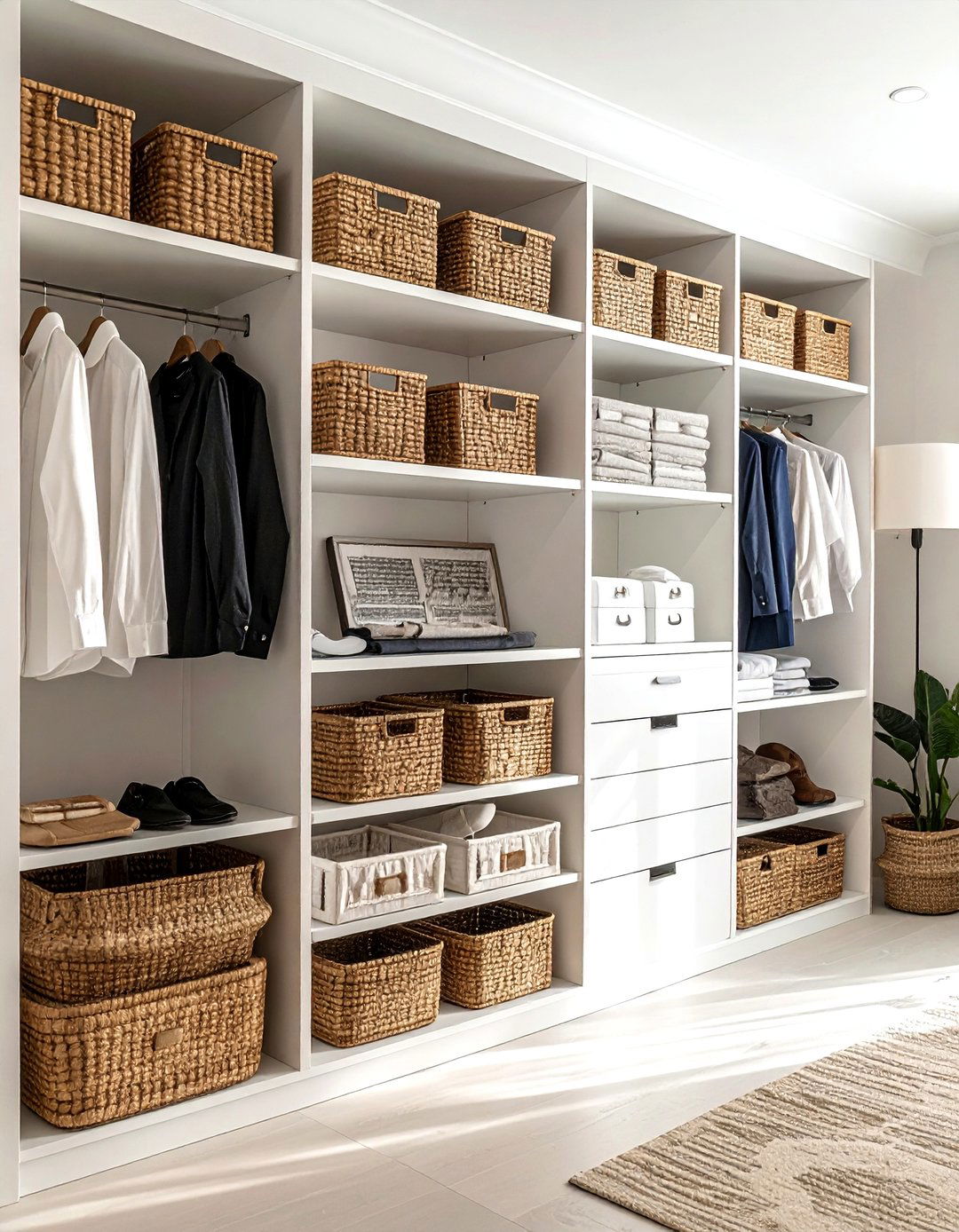 Closet Shelf Basket - 30 decorative basket ideas