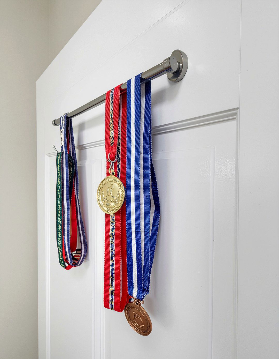 Closet door medal rack - 30 bedroom medal display ideas