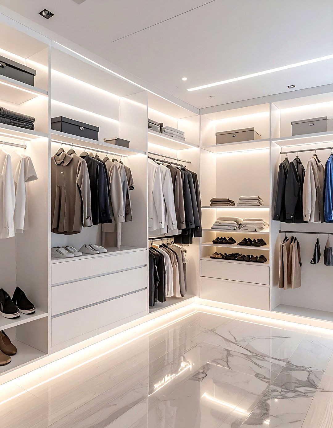 Closet light strips - 30 LED light decor ideas