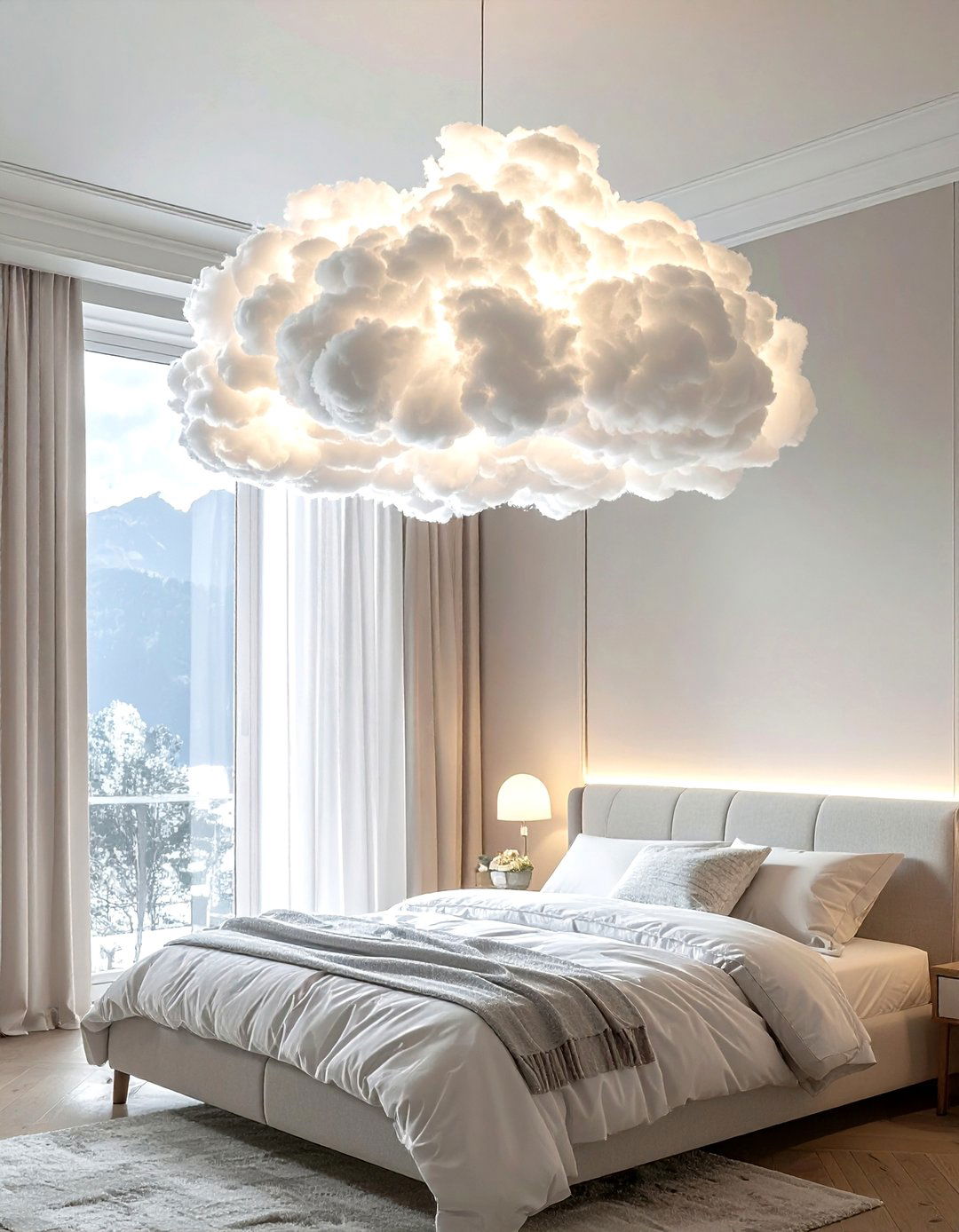 Cloud ceiling - 30 LED light decor ideas