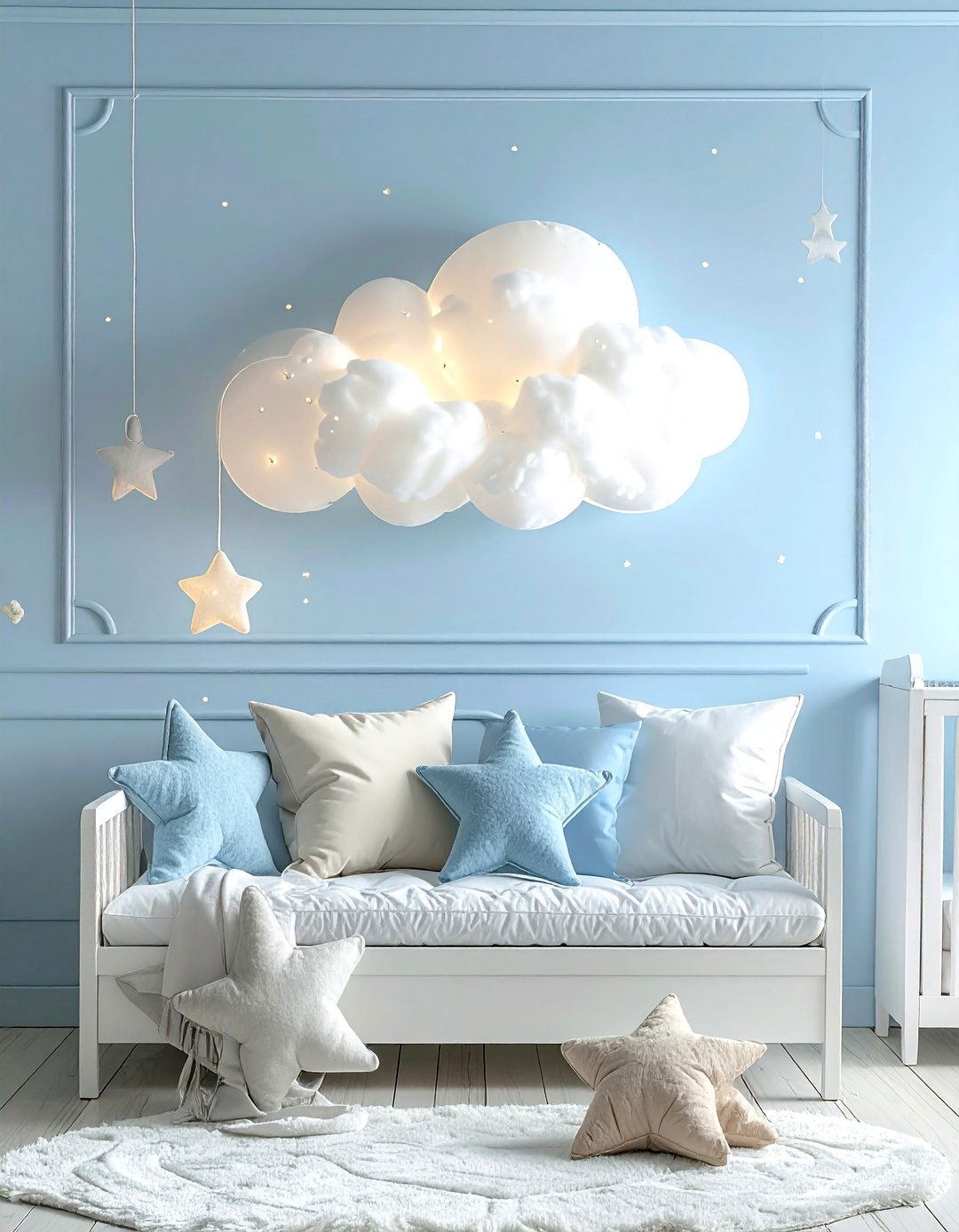 Cloud nursery wall light - 30 nursery lighting ideas