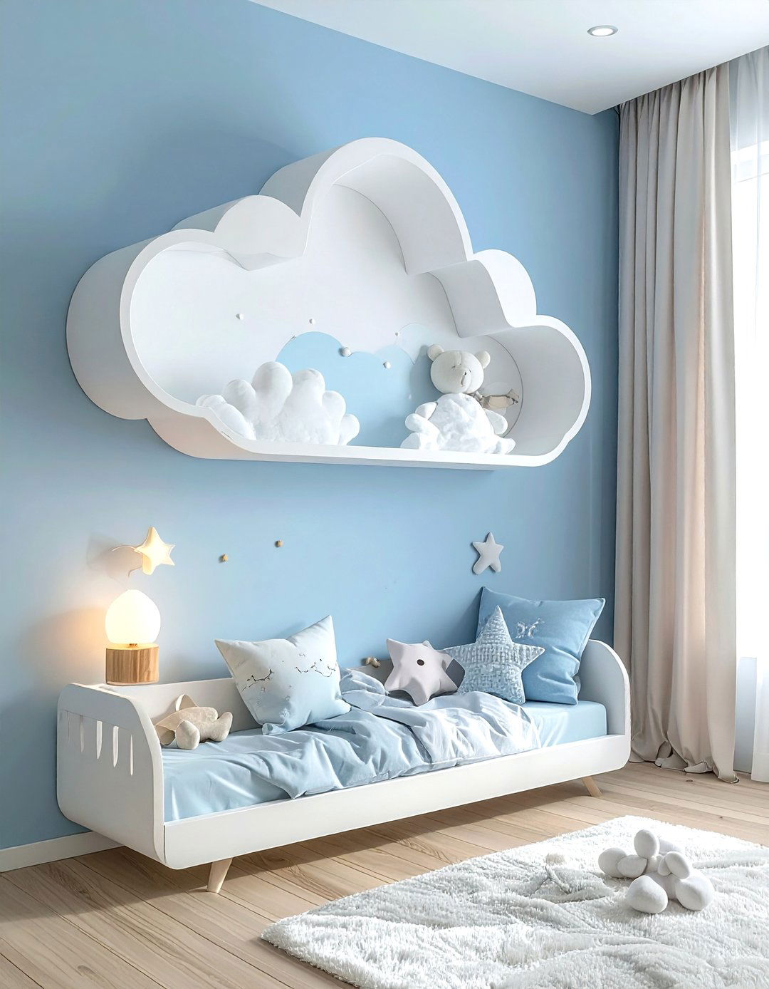 Cloud shaped nursery shelf - 30 nursery shelf ideas