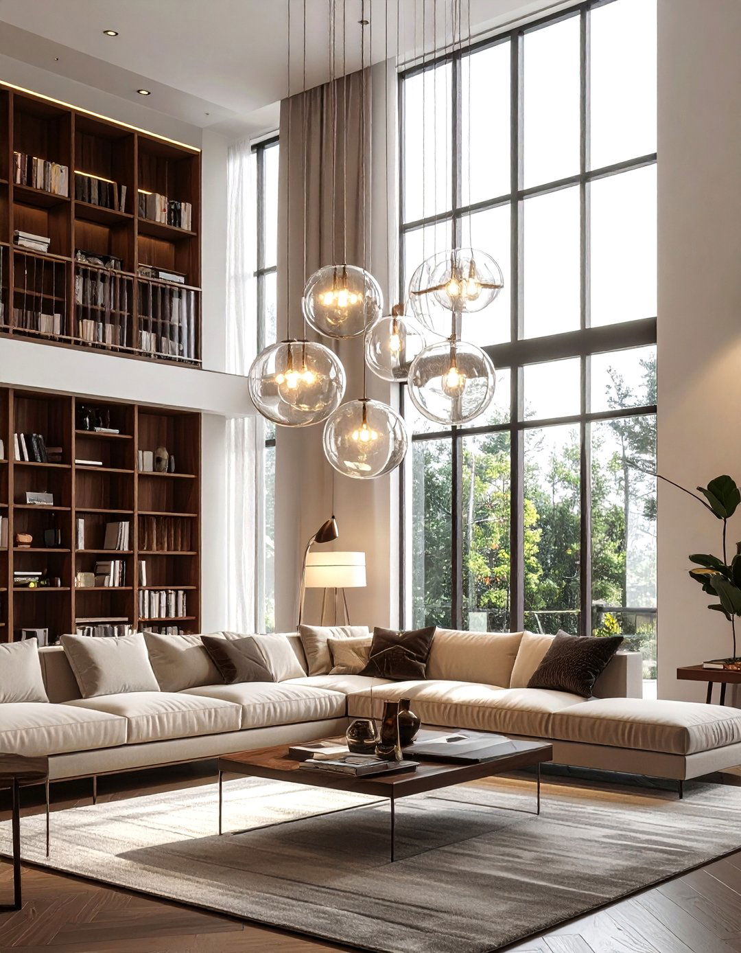 Cluster Pendant Light - 30 living room pendant lighting ideas