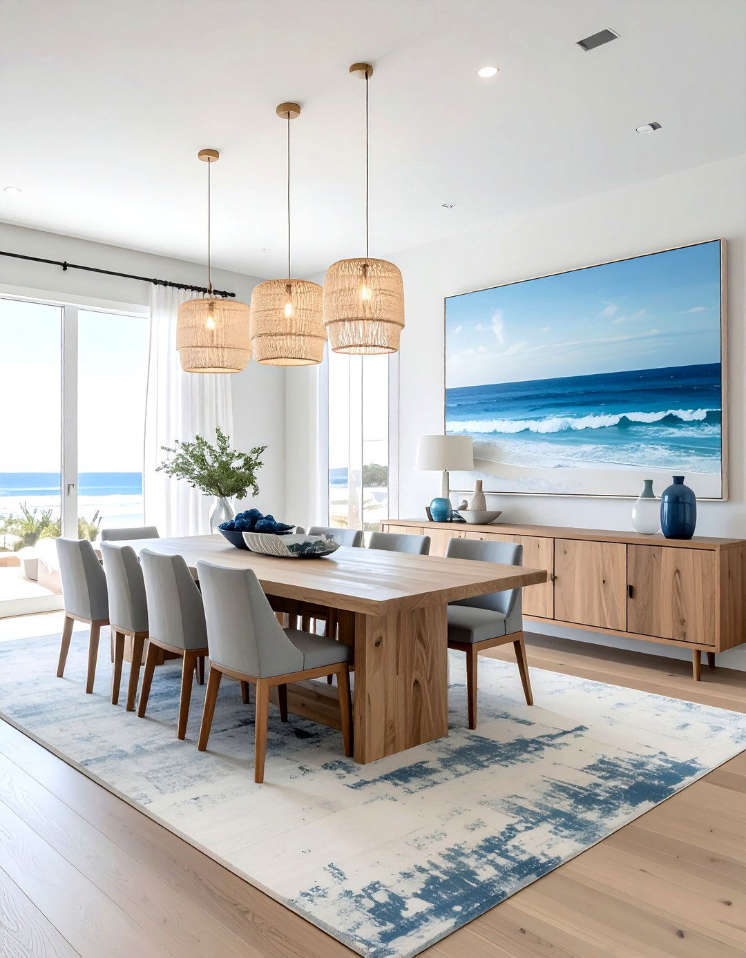 Coastal Art Dining Space - 30 Malibu dining room ideas