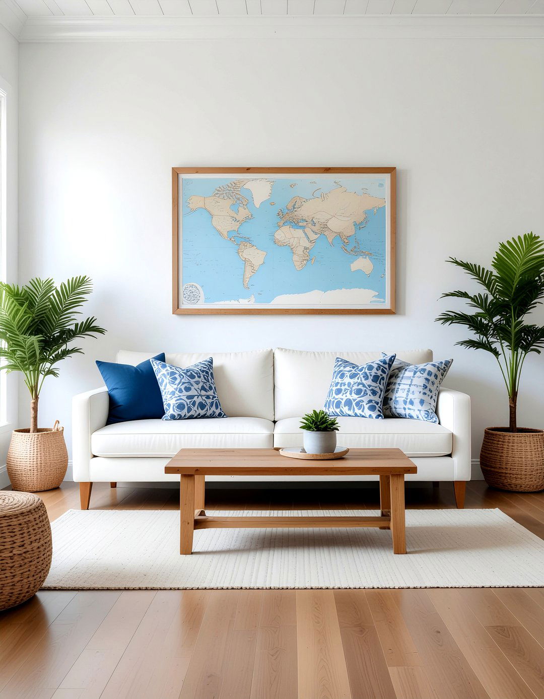 Coastal Art Gallery Wall - 30 nantucket living room ideas