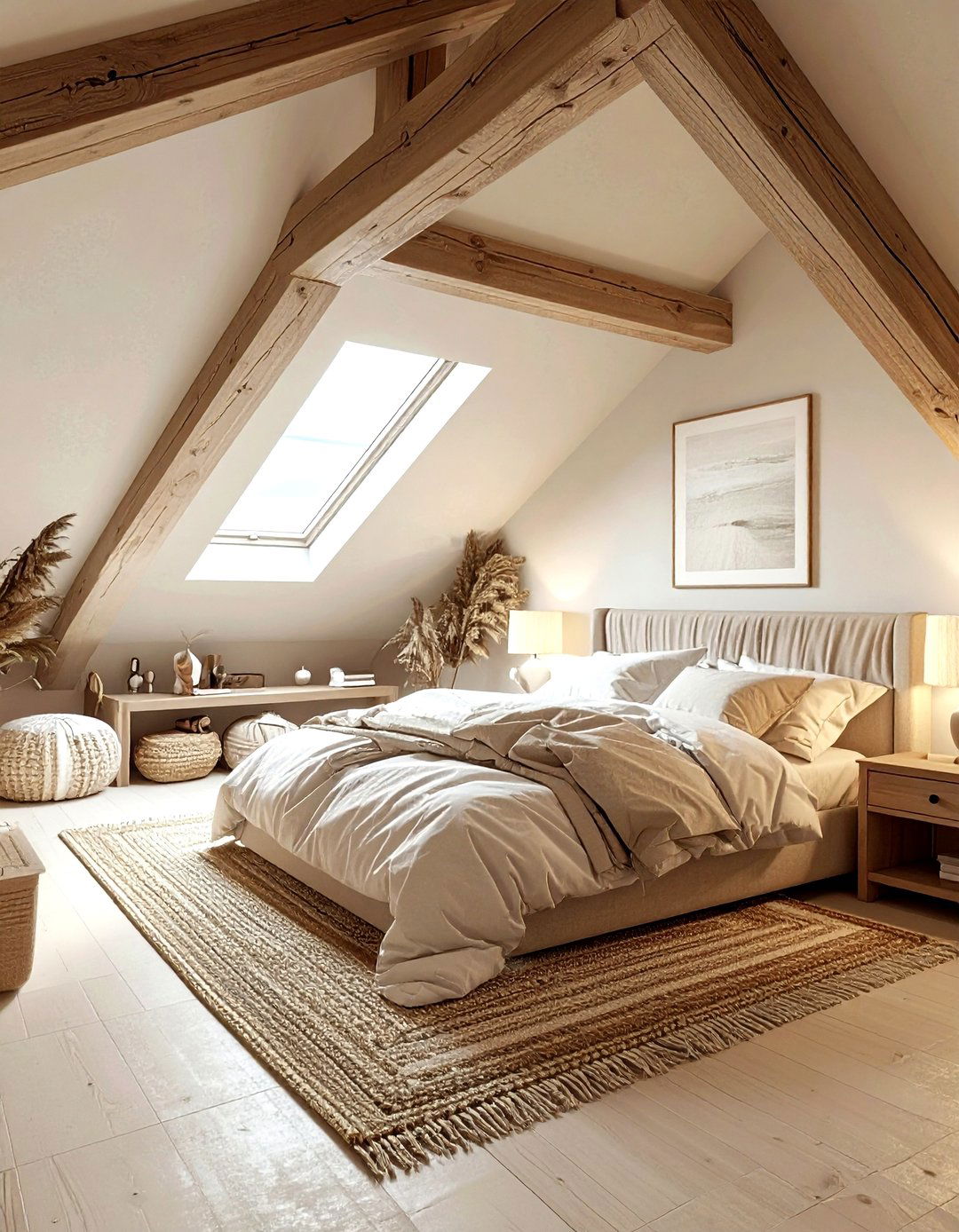 Coastal Attic Bedroom - 30 coastal beige bedroom ideas