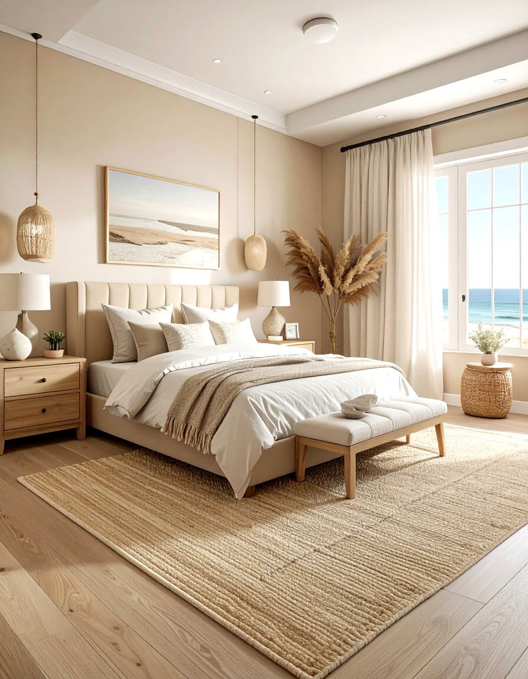 Coastal Beige Bedroom - 30 beige bedroom design ideas