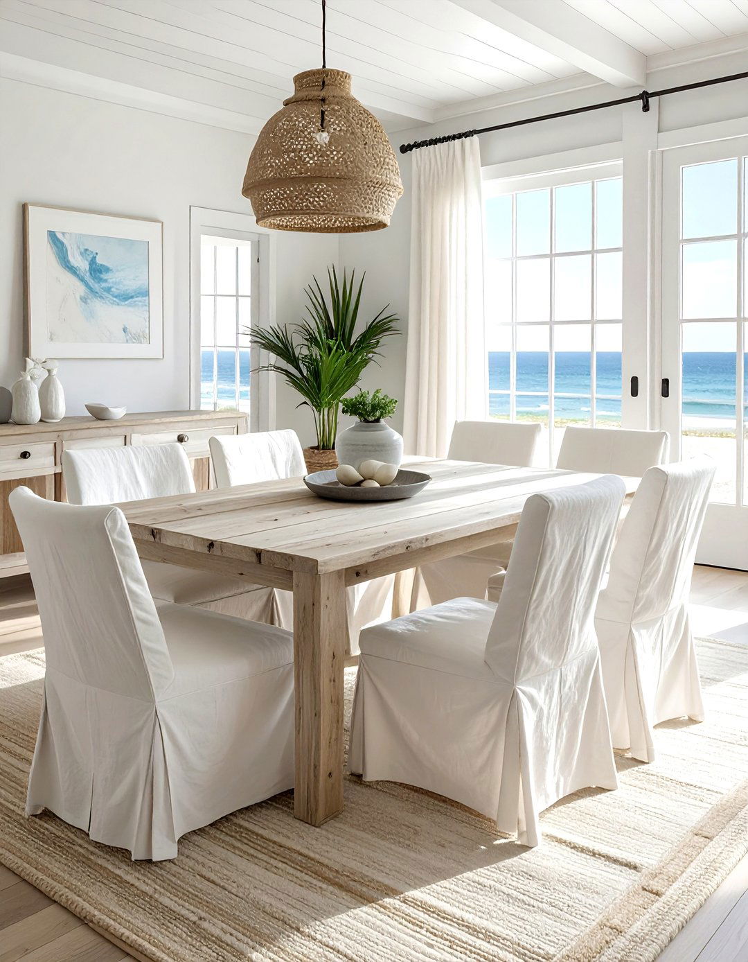 Coastal Bleached Wood Table - 30 oval dining table ideas