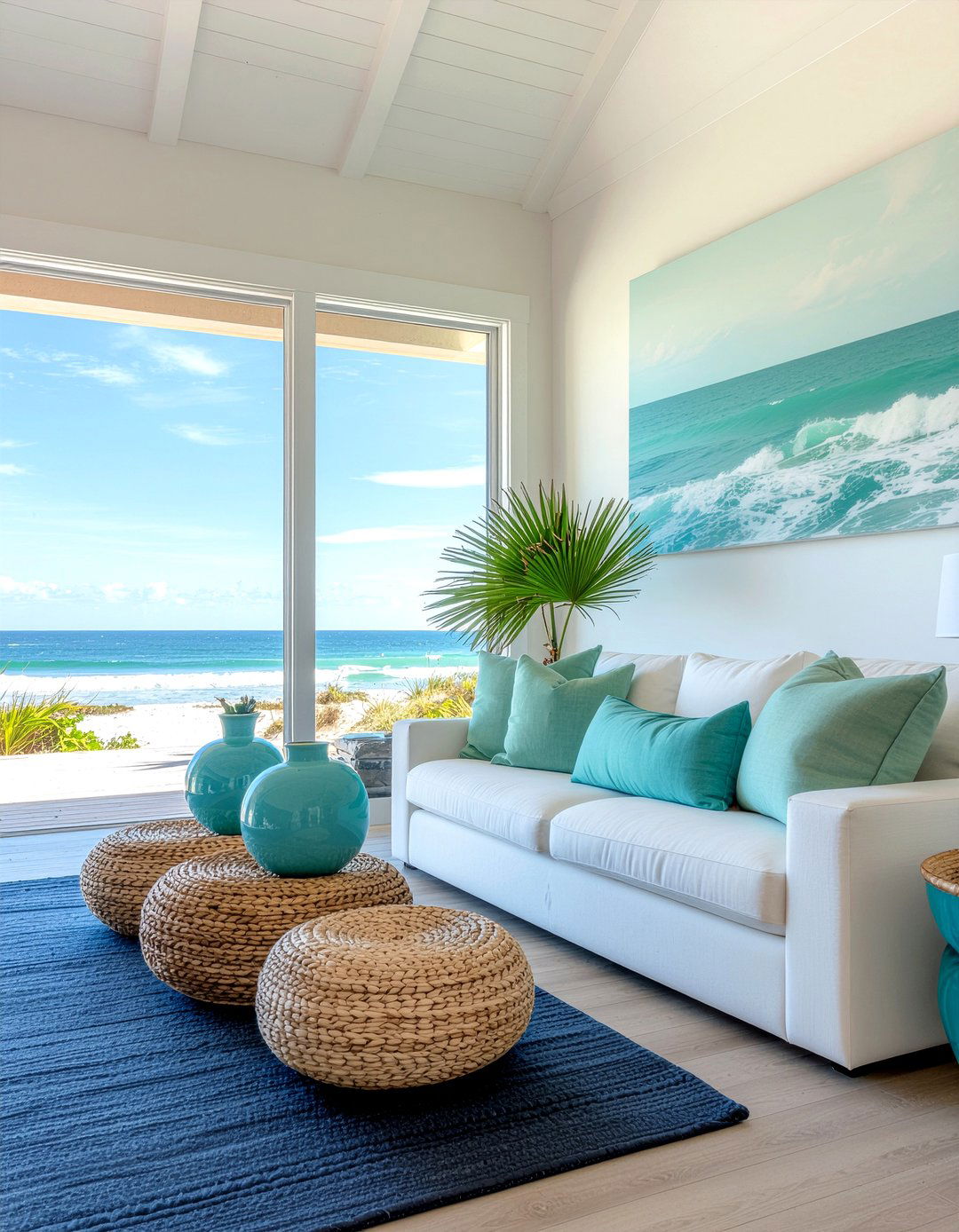 Coastal Blue And Green Accents - 30 tropical living room ideas