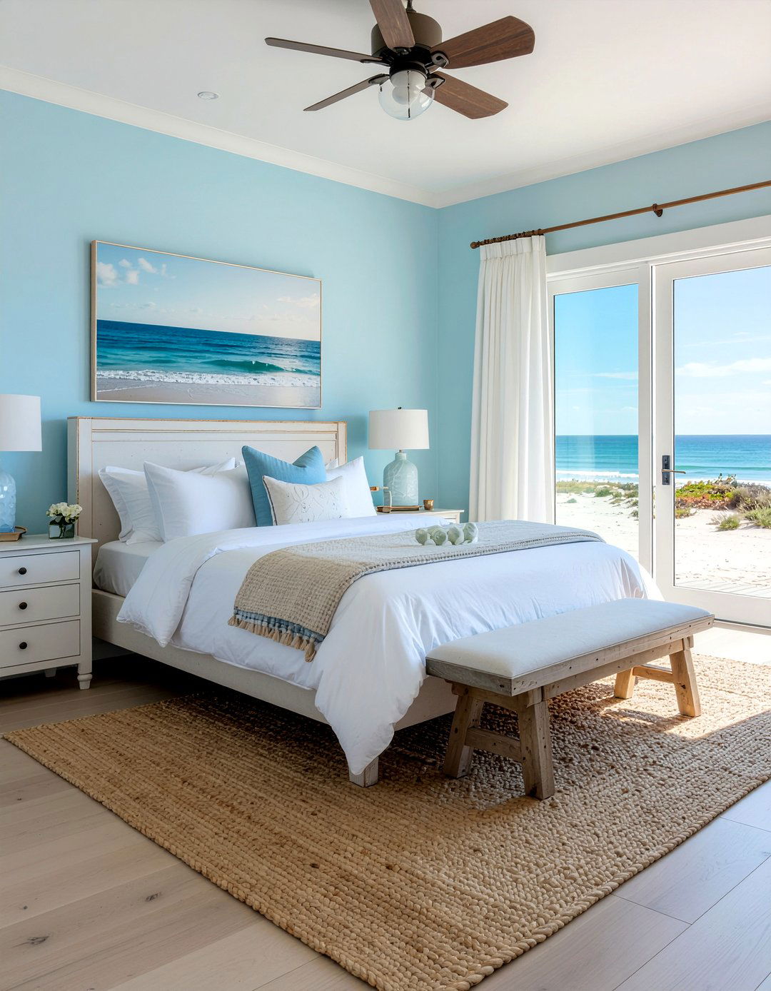 Coastal Blue And White Bedroom - 30 blue and white bedroom ideas