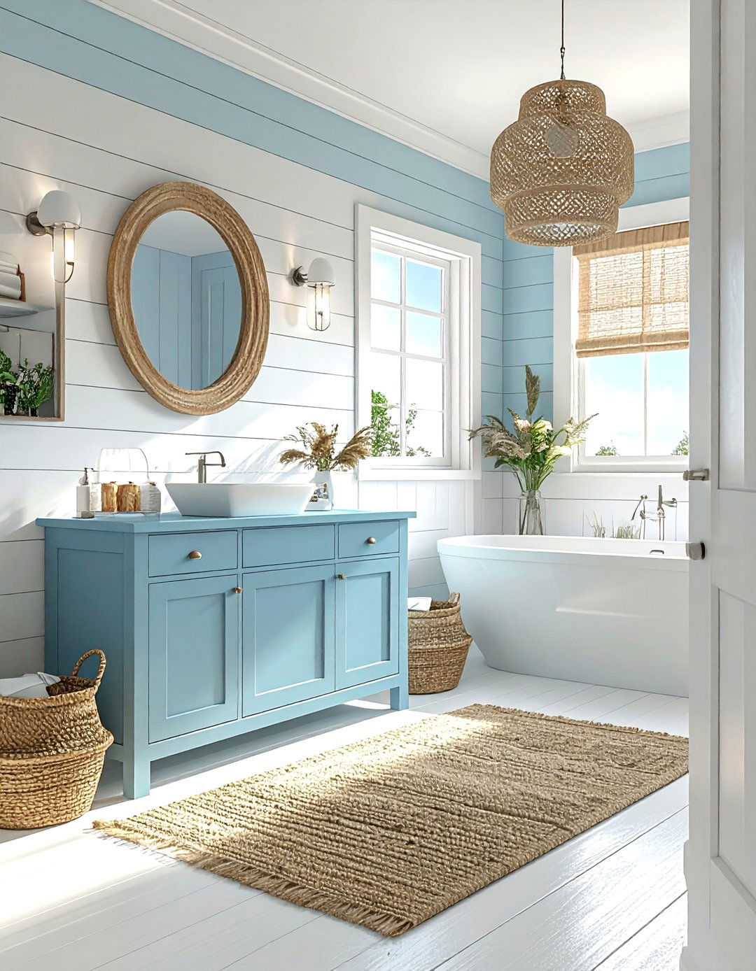 Coastal Blue Bathroom - 30 blue bathroom decor ideas