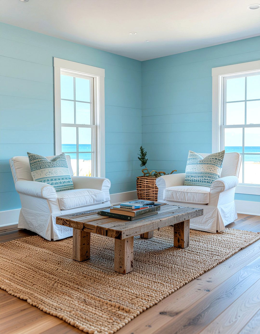 Coastal Blue Beach Retreat - 30 retreat living room ideas