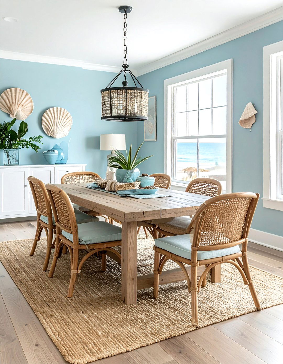 Coastal Blue Dining Room - 30 blue dining room design ideas