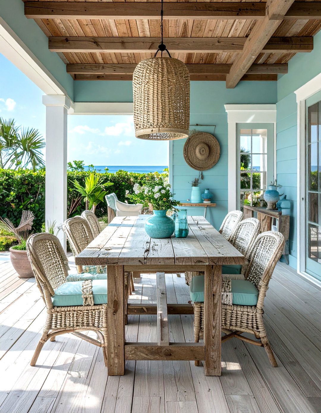 Coastal Blue Dining Room - 30 light blue dining room ideas
