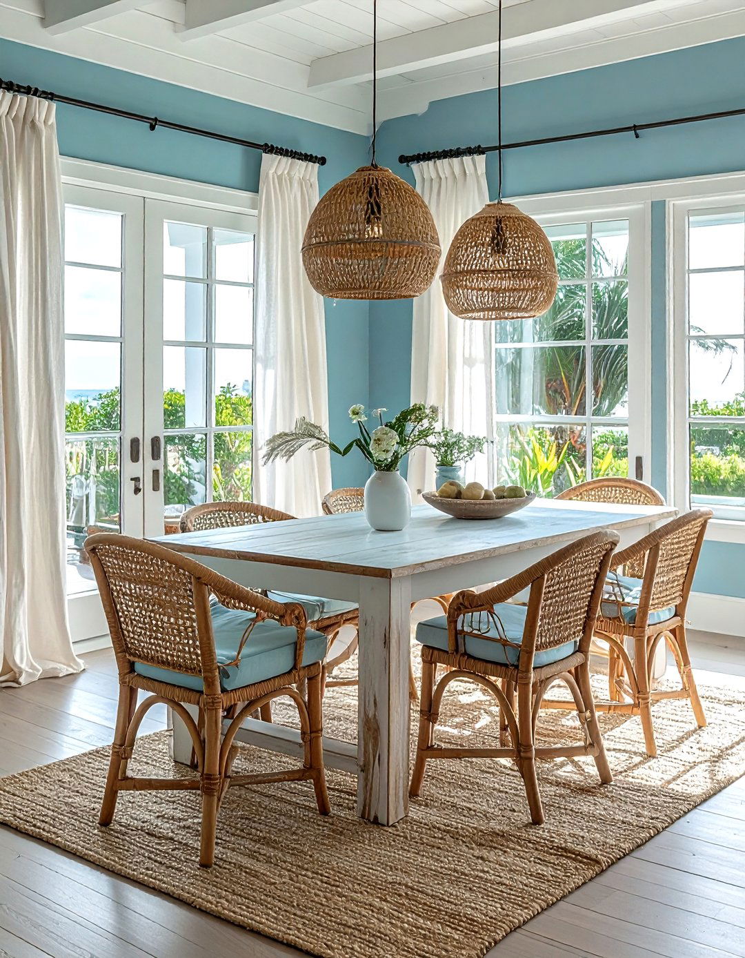 Coastal Blue Dining Room - 30 blue dining room decor ideas